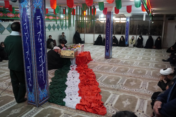 آیین استقبال از شهید خوشنام مکتب آقا روح الله